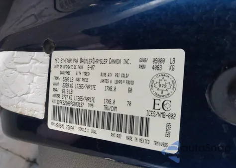 2007 Dodge Ram 2500 Slt z USA, uszkodzony, nr VIN 3D7KS29A07G803137